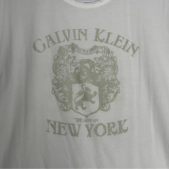 Calvin Klein Men's XL White Graphic Tee Casual Modern Cotton T-Shirt - Picture 2 of 6